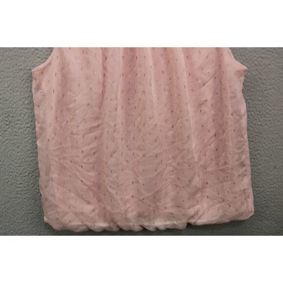 Liz Claiborne Career Pink w/Metallics Elastic Waist Sleeveless Top-XL-Office - Picture 2 of 10